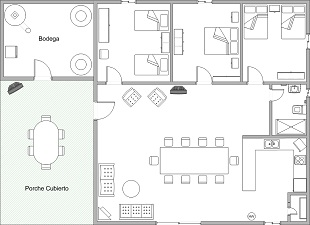 Plan of the House of the Rural Cottage Paraje la Venta Pliego - Murcia - Spain